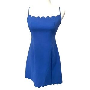 Likely Scalloped Spaghetti Strap Blue Dress - Size 6